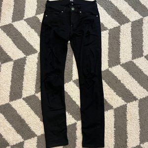 Paige Crofts Black Ripped Pants M 28" Waist
